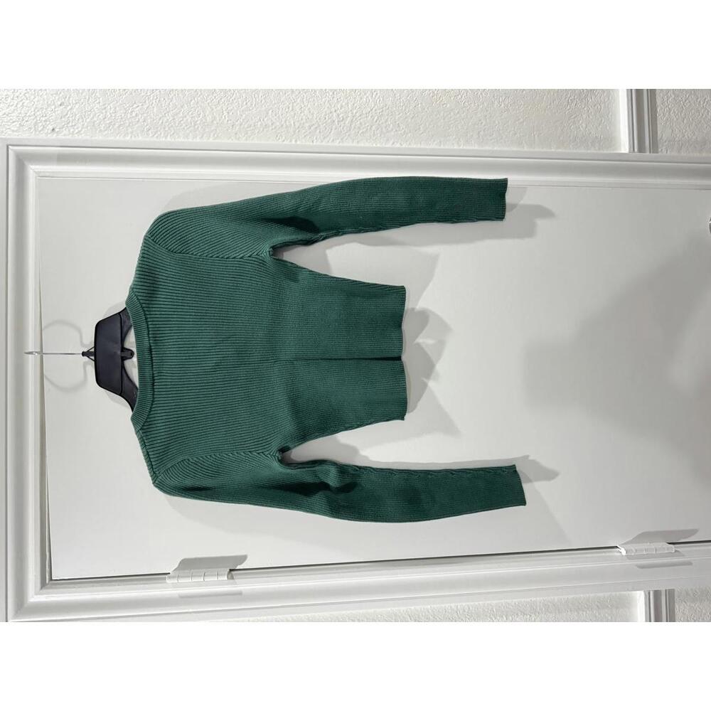 Forever 21 Red & Green Ribbed Henley Long Sleeve Crop Sweater Set- Size Small - Picture 5 of 9